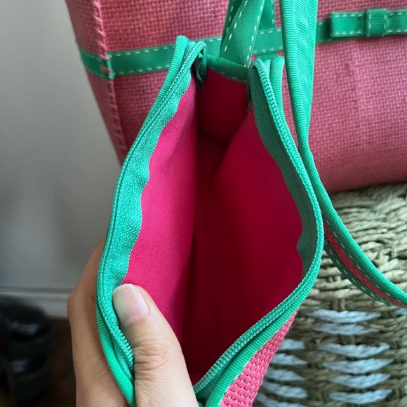 RALPH Ralph Lauren Watermelon Pink-Green Straw-woven Shoulder bag - Picture 4 of 14
